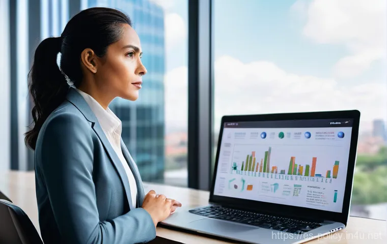 정책분석사 자격증 합격 비결 인터뷰 - **Prompt:** A highly focused and intelligent Latina woman in her mid-30s, dressed in smart business ...