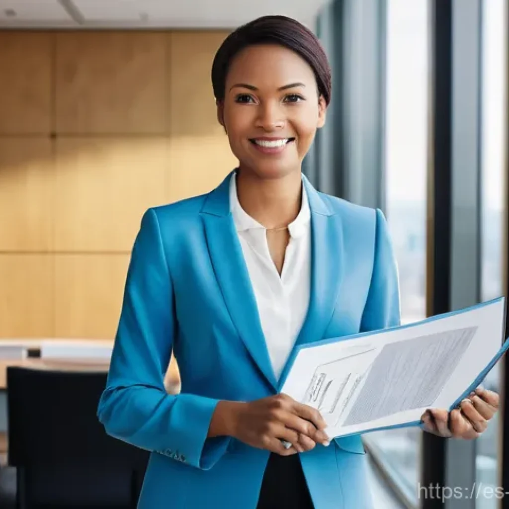 정책분석사 필수 자격증 및 추천 과정 - **Prompt:** A confident and determined professional, possibly a woman in her late 30s or early 40s, ...