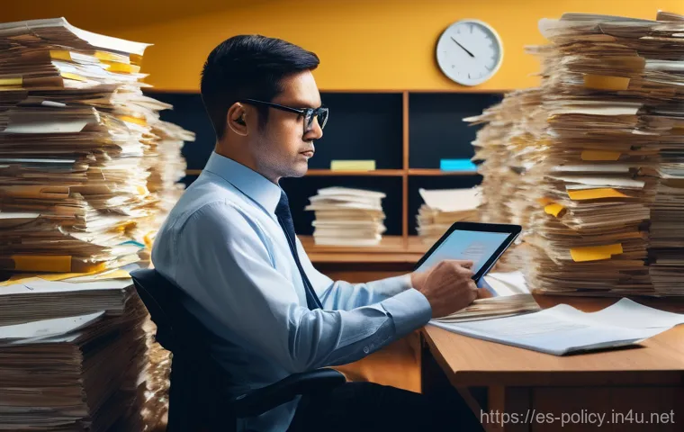 정책분석사와 조직의 변화 관리 사례 - **Prompt:** A visually striking split image. On the left, a person (adult, dressed in formal yet sli...