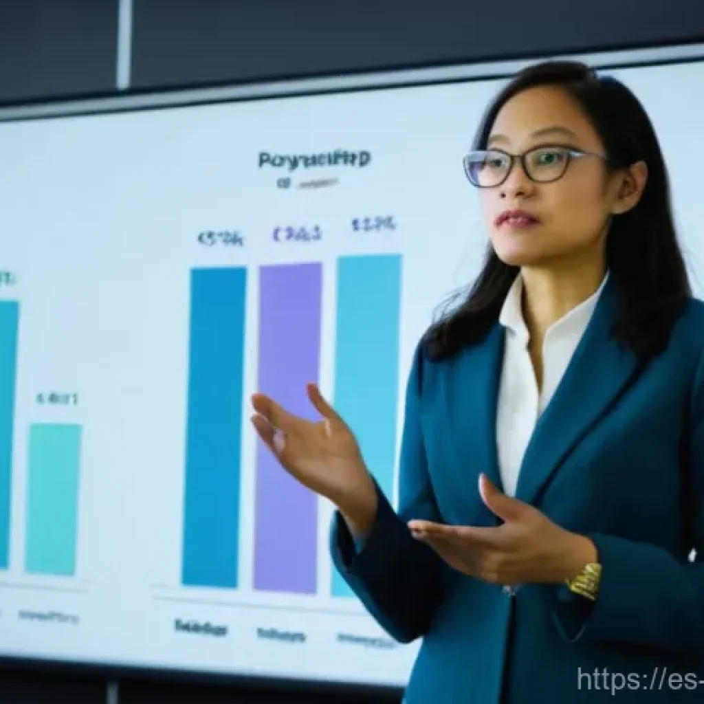 정책분석사와 커뮤니케이션 능력 - **Prompt:** A confident female policy analyst, in her late 30s, wearing professional business attire...