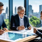 정책분석사와 성공적인 정부 정책 사례 - **Prompt:** A dynamic, wide shot capturing the essence of innovation and collaborative problem-solvi...