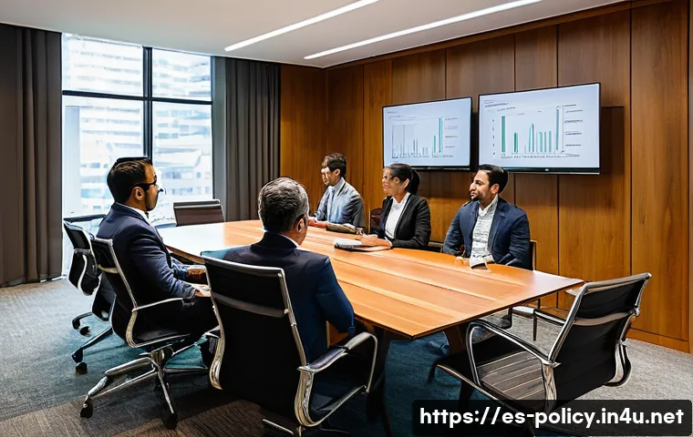 정책분석사와 효과적인 회의 운영법 - A professional policy analysis meeting in a modern conference room in a Latin American office settin...