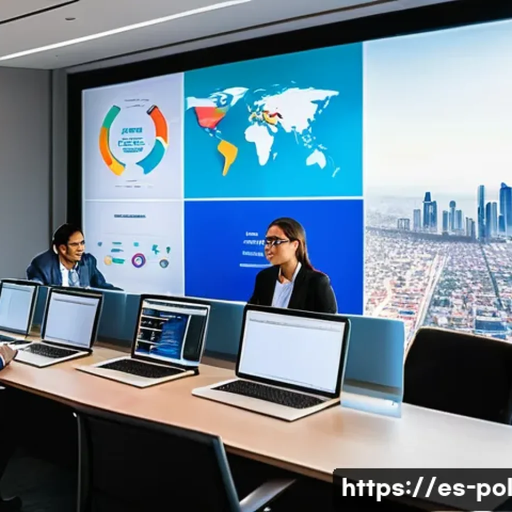 정책분석사와 효과적인 보고서 작성법 - A professional office setting in Mexico City with a diverse group of government policy analysts and ...