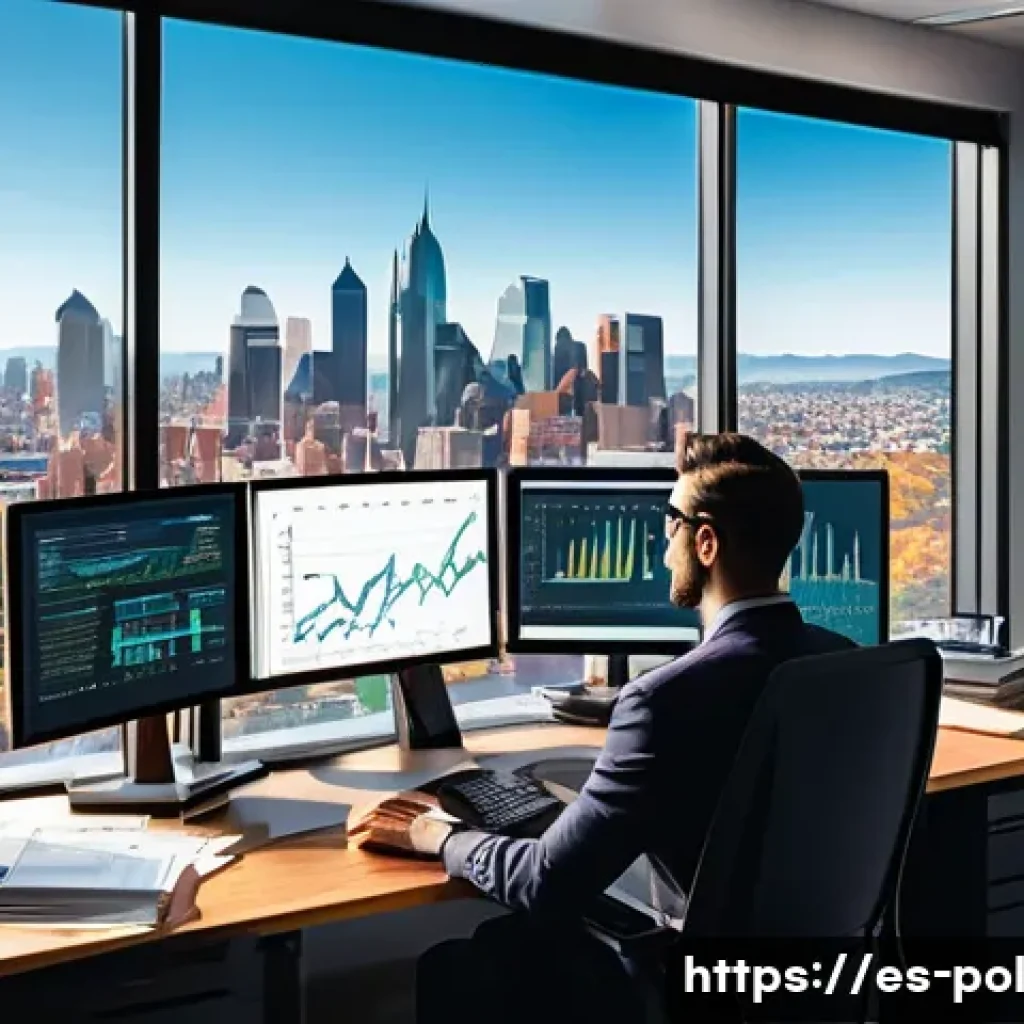 정책분석사로서 꼭 읽어야 할 책 - A detailed illustration of a professional policy analyst workspace in a modern office setting, featu...