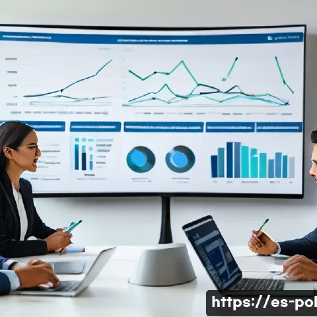 정책분석사와 공공정책 수립 사례 연구 - A diverse group of Latin American public policy analysts in a modern office setting, collaborating o...