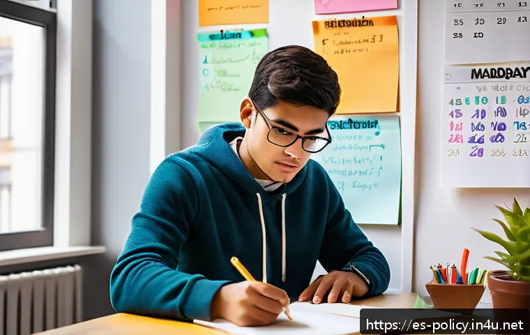 정책분석사 시험 커트라인 정보 - A focused young adult studying at a tidy desk in a bright, modern apartment with natural light strea...