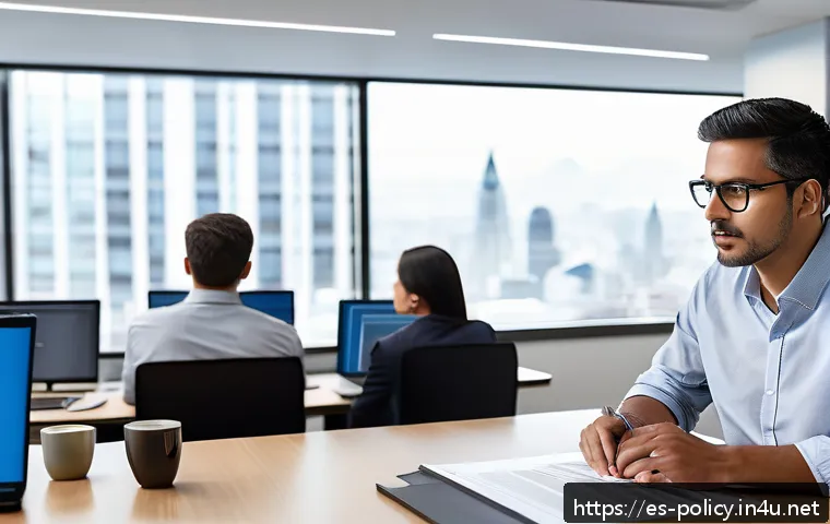 정책분석사 시험 장단점 비교 - A professional public policy analyst in a modern government office setting, wearing business casual ...