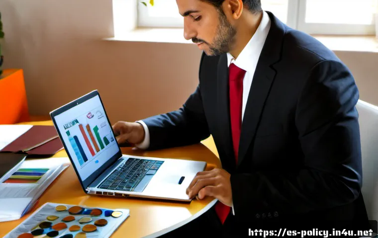 정책분석사 이직 준비 단계 - Photorealistic career-transition scene for a policy analyst in Spain, confident Hispanic professiona...